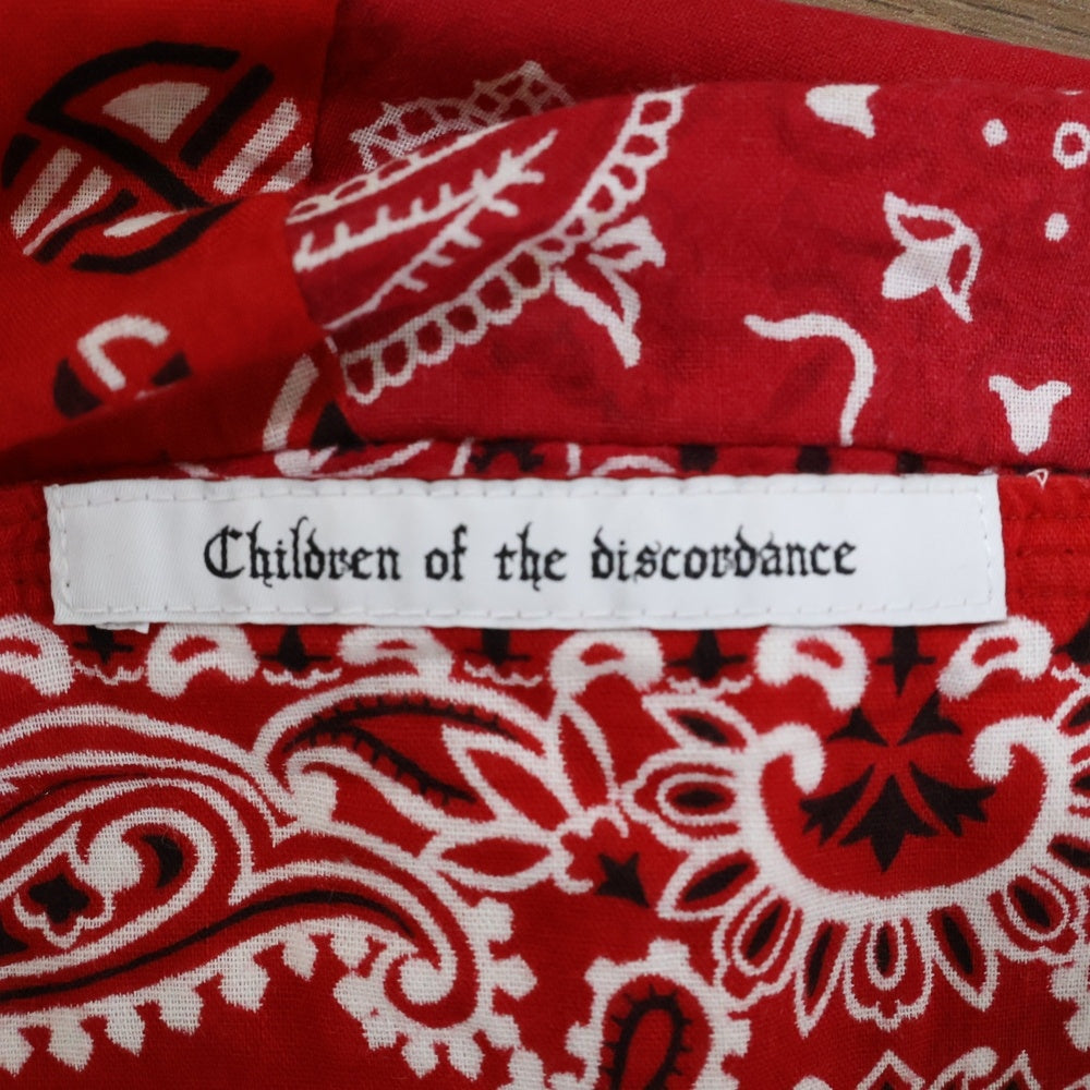 Children of the discordance(チルドレンオブザディスコーダンス) VINTAGE BANDANA PATCH SHORT PANTS ヴィンテージ バンダナショーツ ハーフパンツ レッド COTDPT-328B