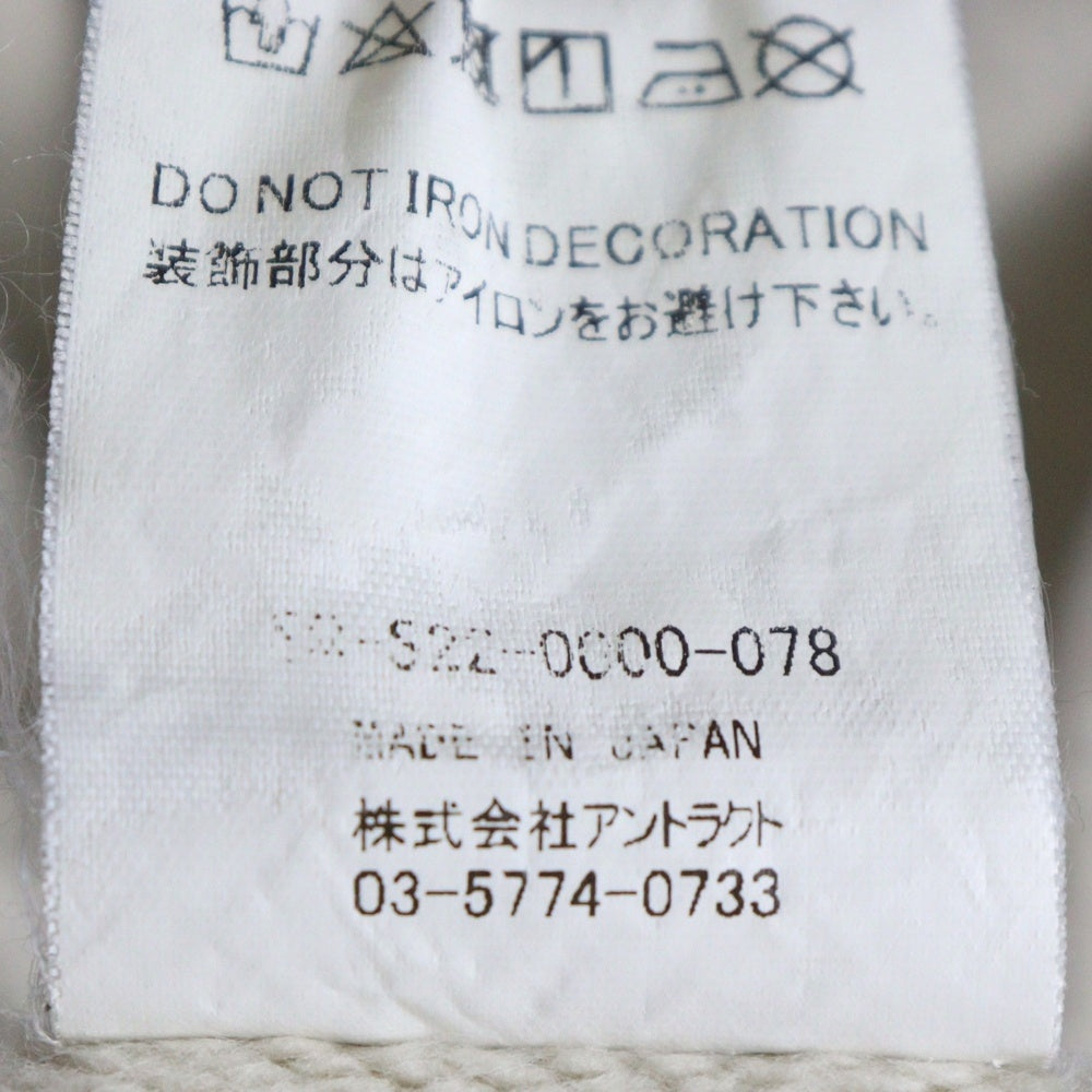 SAINT MICHAEL(セントマイケル) 22SS ×KAWAMURA KOUSUKE カワムラコウスケ グラフィックプリント ダメージ加工 クルーネック スウェット トレーナー アイボリー SM-S22-0000-078