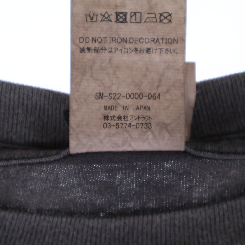 SAINT MICHAEL(セントマイケル) 22SS ×DENIM TEARS FACES SS TEE デニムティアーズ フェイス 両面プリント クルーネック 半袖Tシャツ カットソー チャコール SM-S22-0000-064