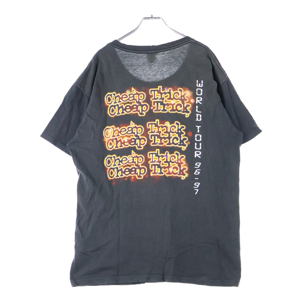 VINTAGE(ヴィンテージ) 90S VINTAGE Cheap Trick world Tour チープトリック ワールドツアー 96-97 プリントTシャツ 半袖カットソー ブラック