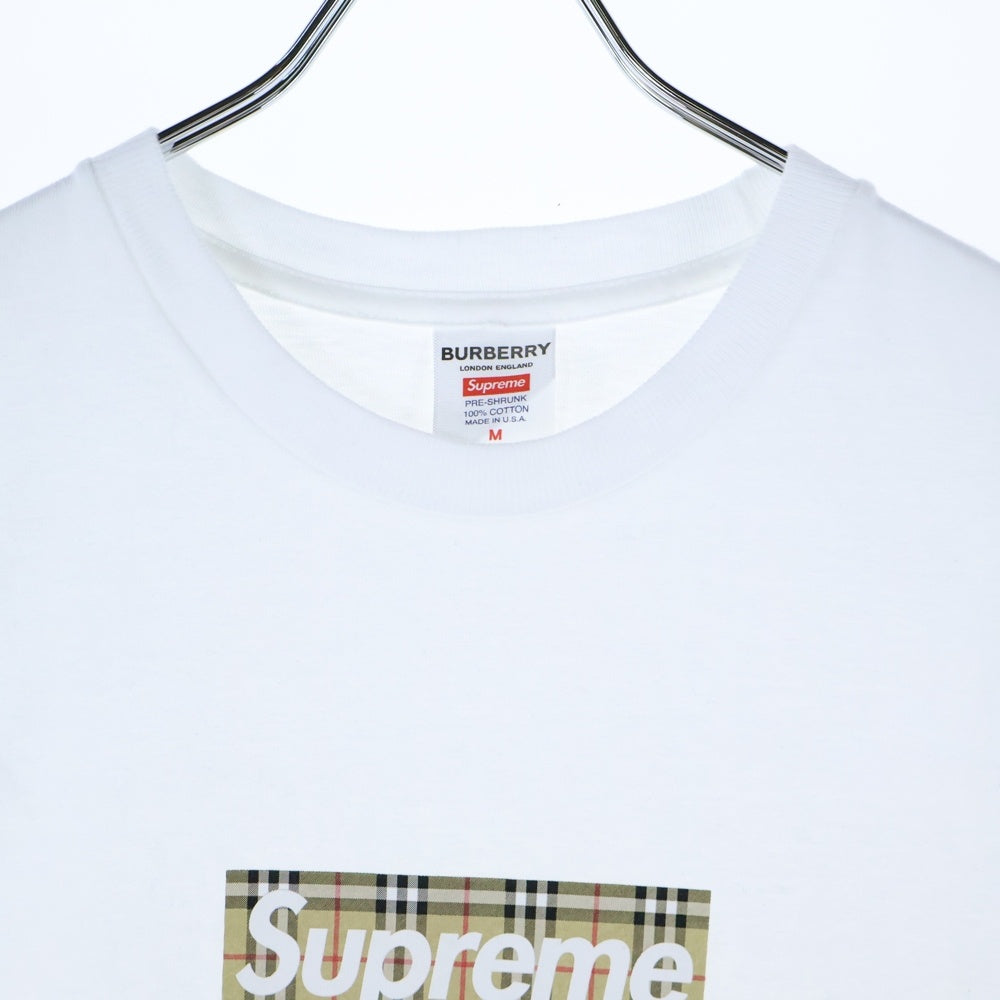 SUPREME(シュプリーム) 22SS ×Burberry Box Logo Tee バーバリー ボックスロゴ クルーネック 半袖Tシャツ カットソー ホワイト