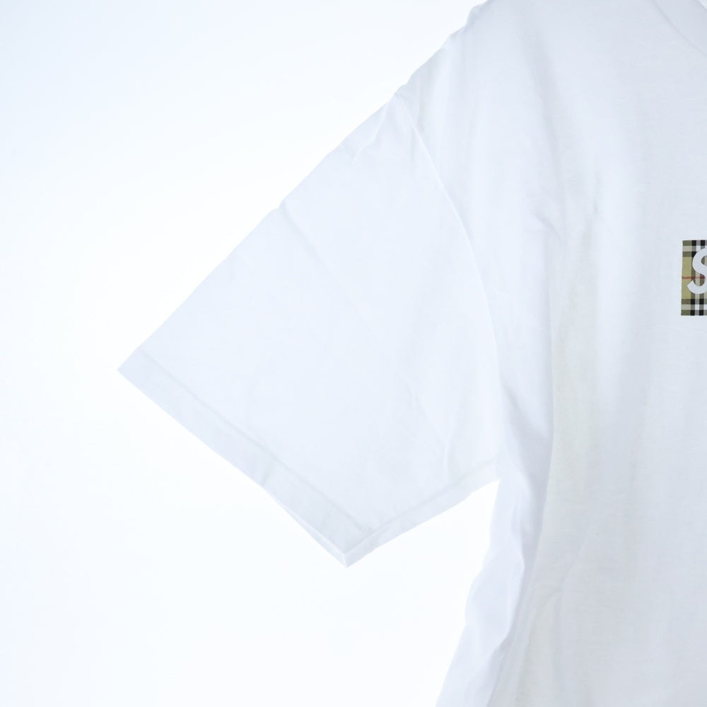 SUPREME(シュプリーム) 22SS ×Burberry Box Logo Tee バーバリー ボックスロゴ クルーネック 半袖Tシャツ カットソー ホワイト