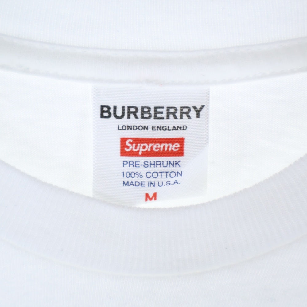 SUPREME(シュプリーム) 22SS ×Burberry Box Logo Tee バーバリー ボックスロゴ クルーネック 半袖Tシャツ カットソー ホワイト