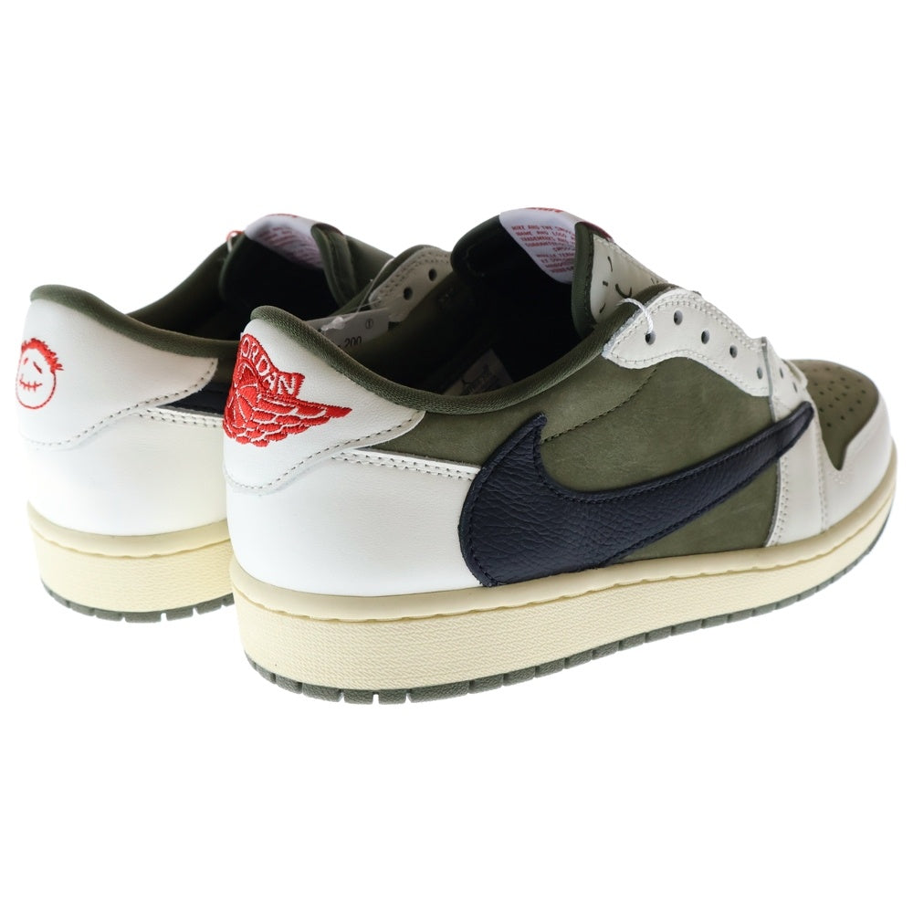 NIKE(ナイキ) ×TRAVIS SCOTT AIR JORDAN 1 LOW OG REVERSE OLIVE エアジョーダン 1 ローカットスニーカー リバース オリーブ ホワイト US10/28cm DM7866-200