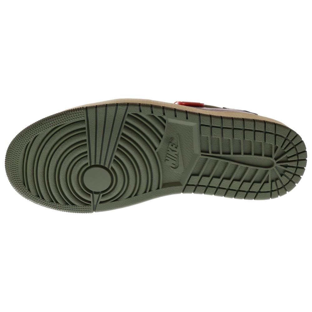 NIKE(ナイキ) ×TRAVIS SCOTT AIR JORDAN 1 LOW OG REVERSE OLIVE エアジョーダン 1 ローカットスニーカー リバース オリーブ ホワイト US10/28cm DM7866-200