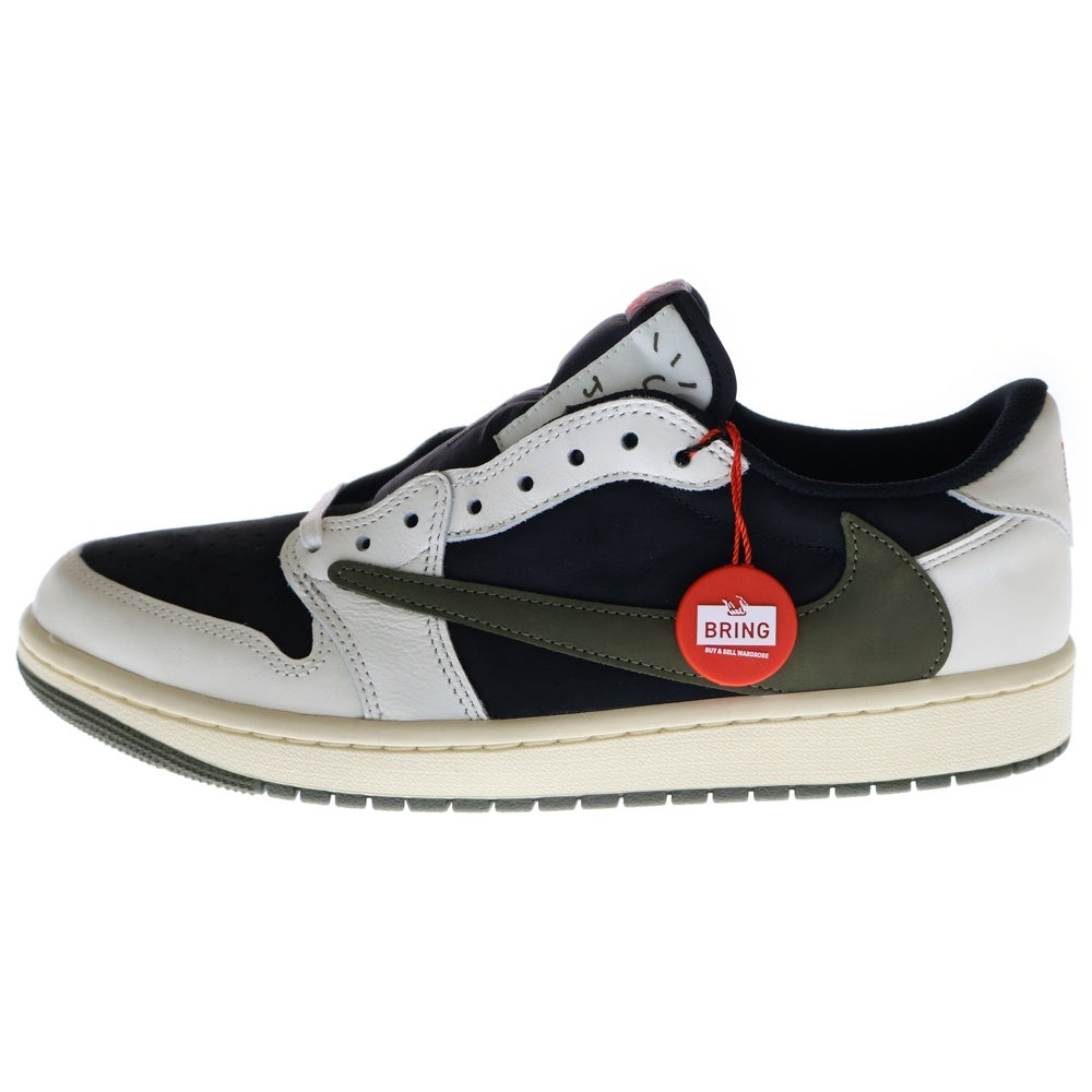 NIKE(ナイキ) WMNS ×TRAVIS SCOTT AIR JORDAN 1 LOW OG MEDIUM OLIVE エアジョーダン 1 ローカットスニーカー ミディアムオリーブ ホワイト US11/28cm DZ4137-106
