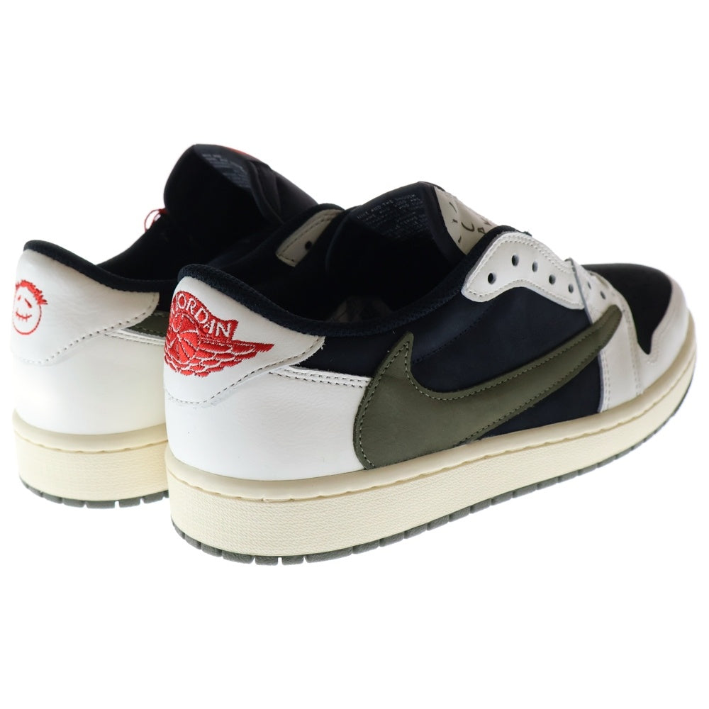 NIKE(ナイキ) WMNS ×TRAVIS SCOTT AIR JORDAN 1 LOW OG MEDIUM OLIVE エアジョーダン 1 ローカットスニーカー ミディアムオリーブ ホワイト US11/28cm DZ4137-106