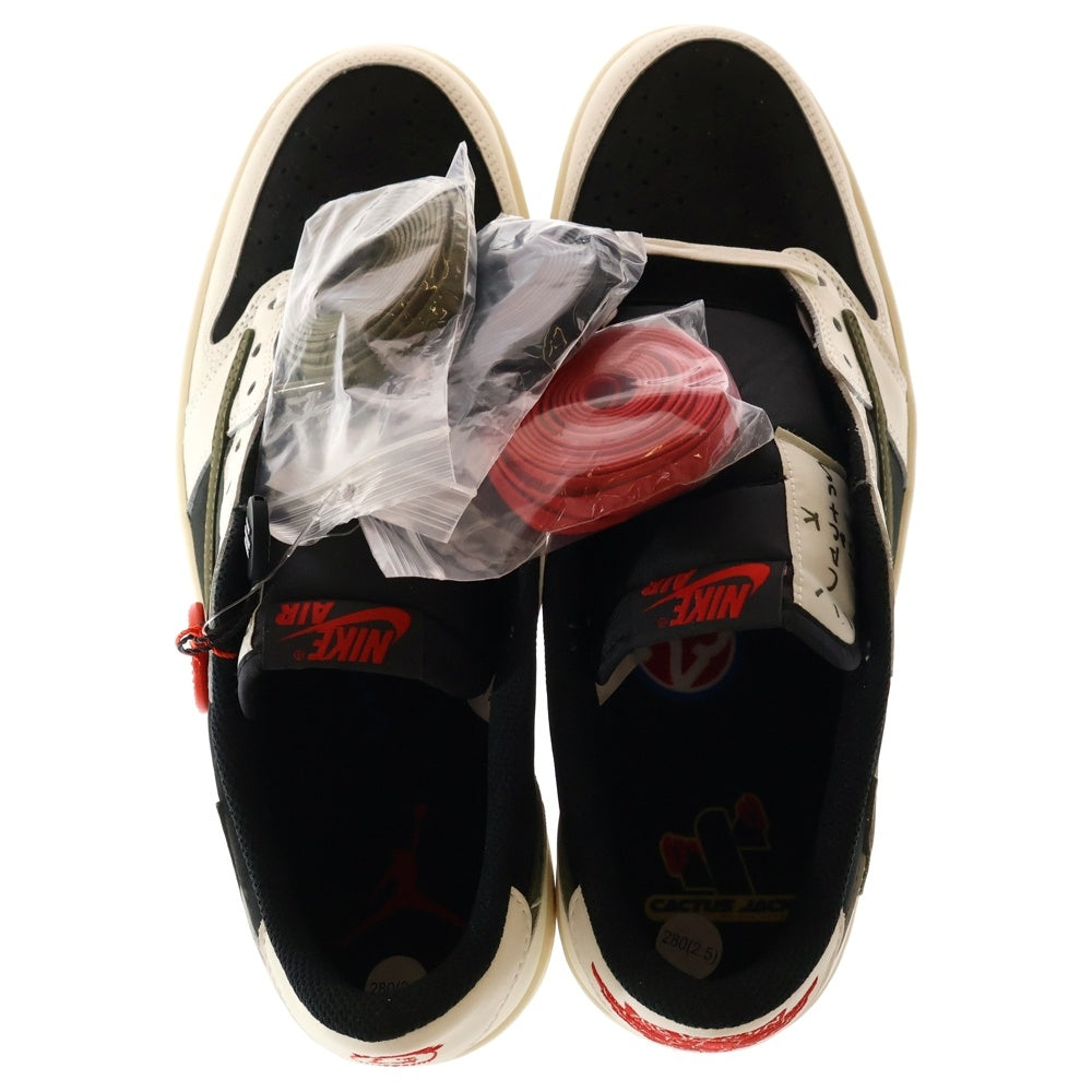 NIKE(ナイキ) WMNS ×TRAVIS SCOTT AIR JORDAN 1 LOW OG MEDIUM OLIVE エアジョーダン 1 ローカットスニーカー ミディアムオリーブ ホワイト US11/28cm DZ4137-106