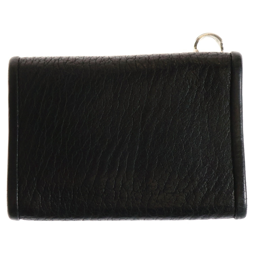 Bill Wall Leather/BWL(ビルウォールレザー) トライバルコンチョボタン レザー ミディアムウォレット ブラック/シルバー