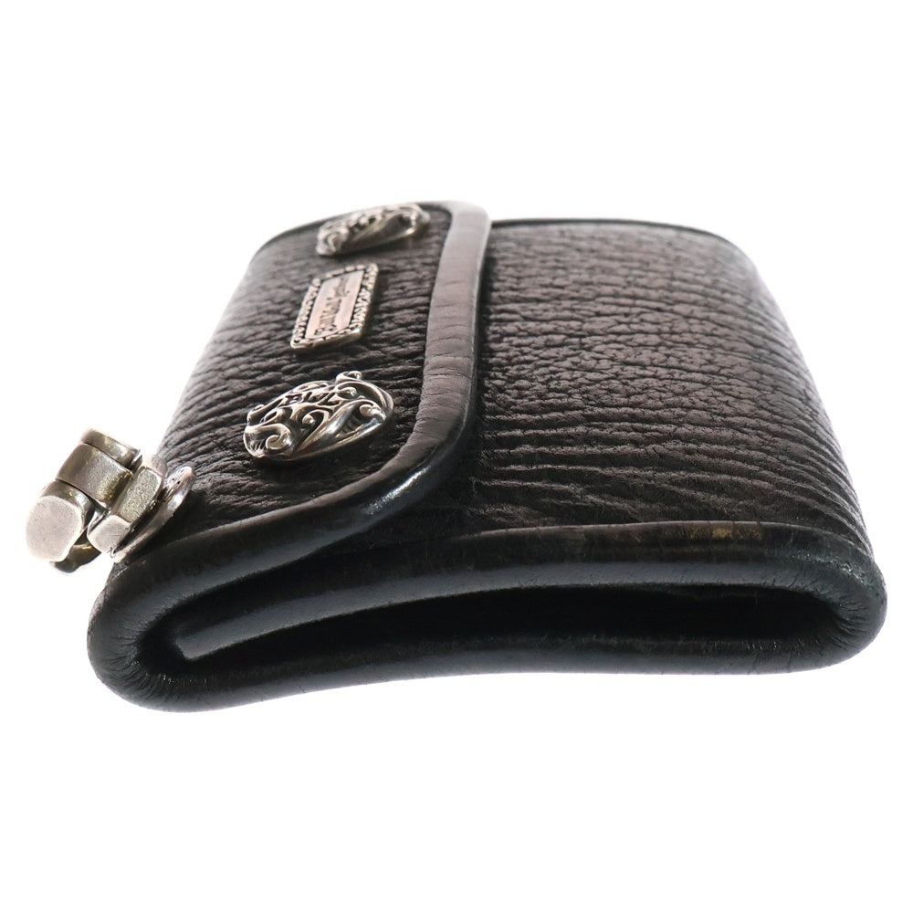 Bill Wall Leather/BWL(ビルウォールレザー) トライバルコンチョボタン レザー ミディアムウォレット ブラック/シルバー