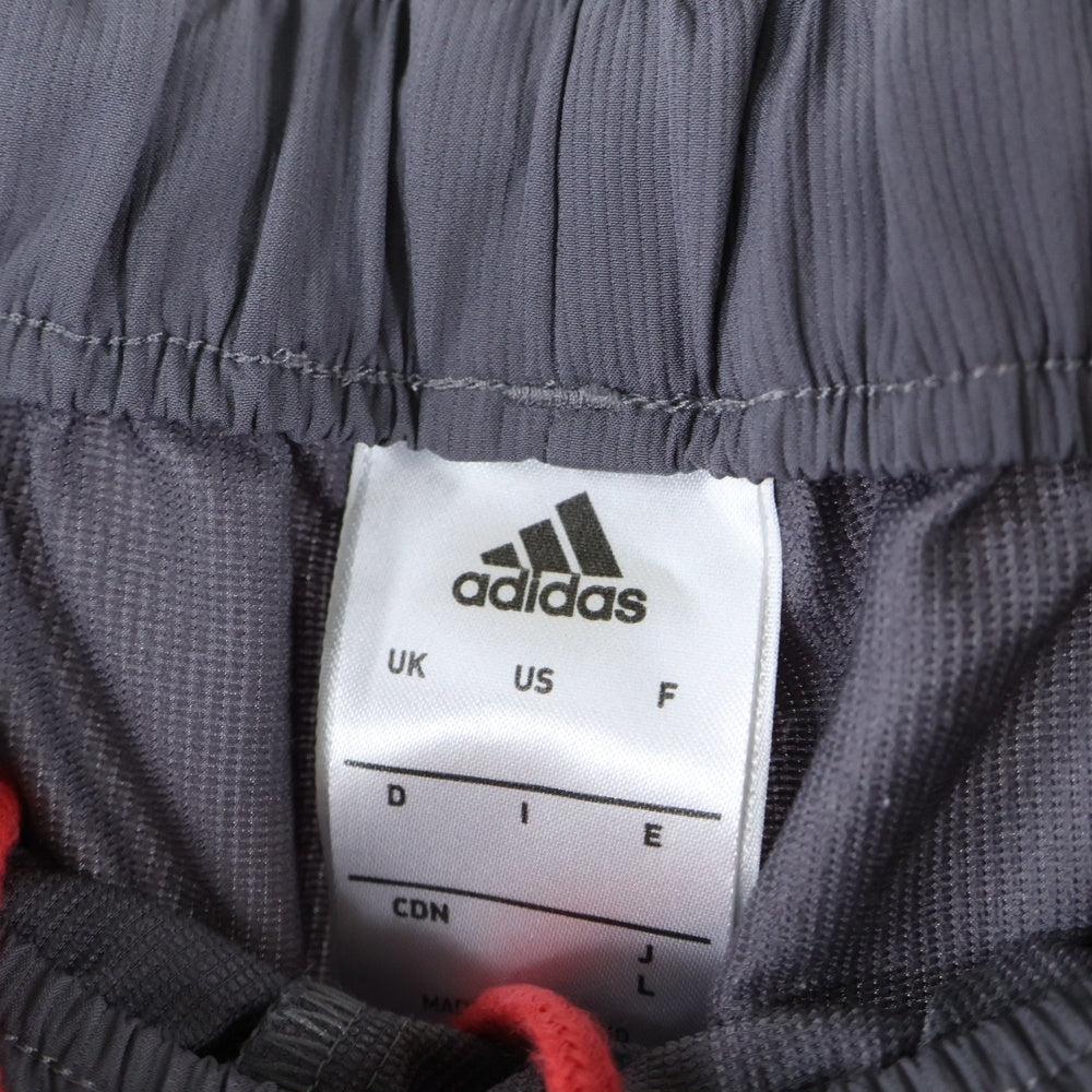 adidas(アディダス) AZB001 ロゴデザイン ナイロンパンツ グレー/ピンク