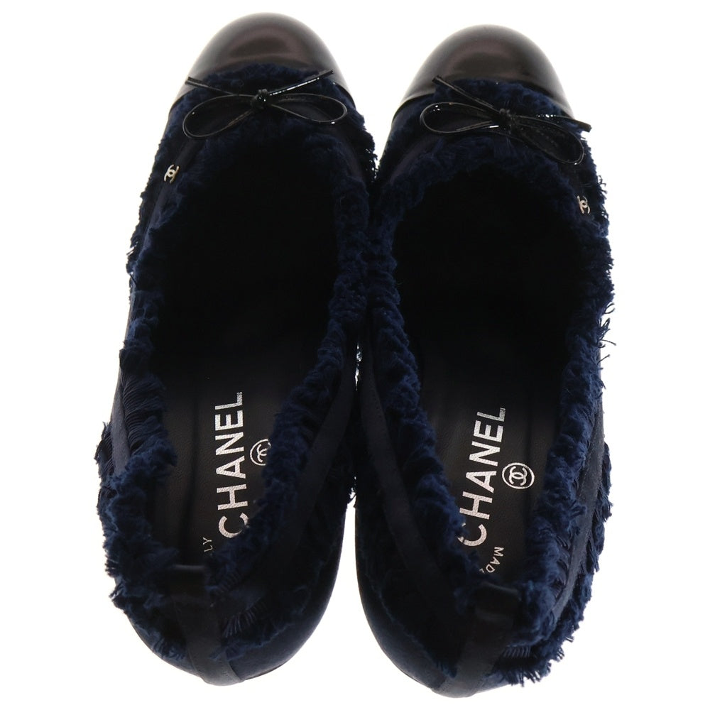CHANEL(シャネル) ココマーク リボン フリル パンプス ハイヒール サンダル レディース ネイビー