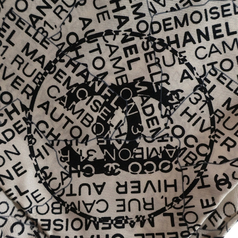 CHANEL(シャネル) モノクロロゴ ココマーク シルク 大判スカーフ ブラック/ホワイト レディース