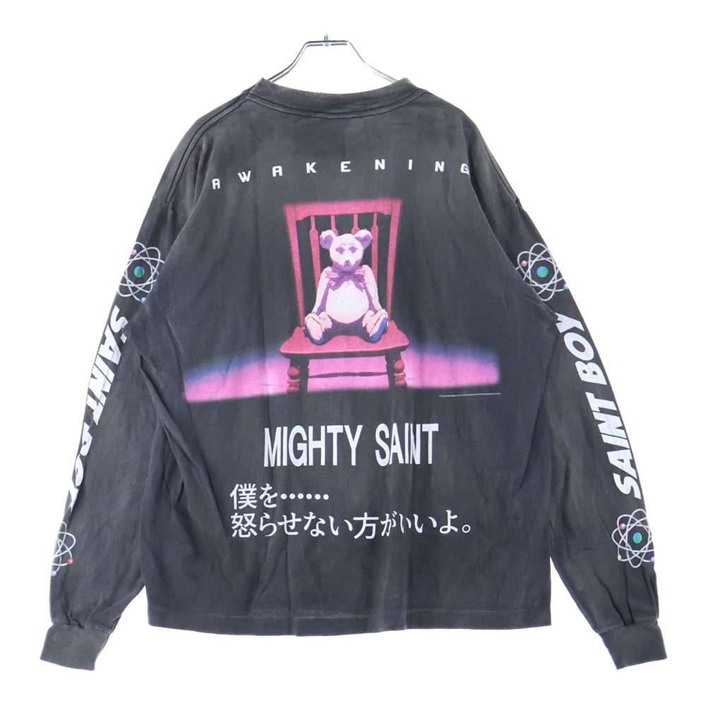 SAINT MICHAEL(セントマイケル) 24AW PT_LS TEE/PLUTO プルートゥ ロングスリーブ プリントTシャツ 長袖カットソー ブラック SM-YS1-0000-C30