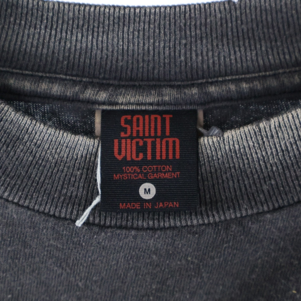 SAINT MICHAEL(セントマイケル) 24AW PT_LS TEE/PLUTO プルートゥ ロングスリーブ プリントTシャツ 長袖カットソー ブラック SM-YS1-0000-C30