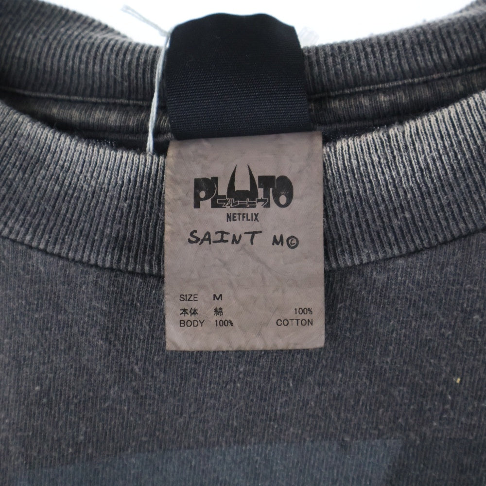 SAINT MICHAEL(セントマイケル) 24AW PT_LS TEE/PLUTO プルートゥ ロングスリーブ プリントTシャツ 長袖カットソー ブラック SM-YS1-0000-C30