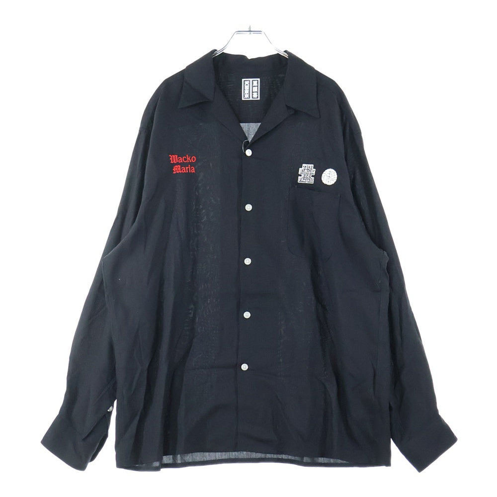 THE BLACK EYE PATCH(ブラックアイパッチ) ×WACKO MARIA 50'S SHIRT L/S ワコマリア 天国東京 パッチポケット レギュラーカラー ロングスリーブ 長袖シャツ ブラック BEP-WM-OC01