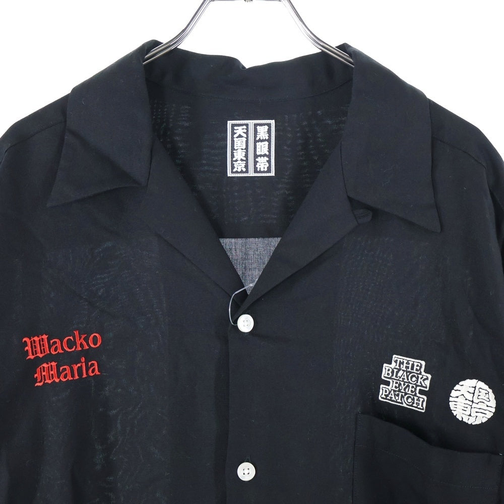 THE BLACK EYE PATCH(ブラックアイパッチ) ×WACKO MARIA 50'S SHIRT L/S ワコマリア 天国東京 パッチポケット レギュラーカラー ロングスリーブ 長袖シャツ ブラック BEP-WM-OC01