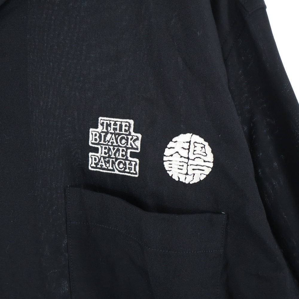 THE BLACK EYE PATCH(ブラックアイパッチ) ×WACKO MARIA 50'S SHIRT L/S ワコマリア 天国東京 パッチポケット レギュラーカラー ロングスリーブ 長袖シャツ ブラック BEP-WM-OC01