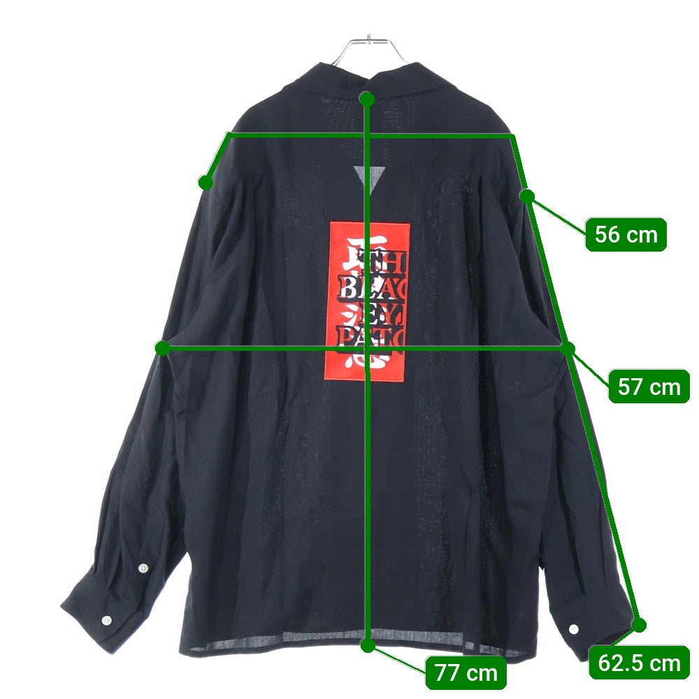 THE BLACK EYE PATCH(ブラックアイパッチ) ×WACKO MARIA 50'S SHIRT L/S ワコマリア 天国東京 パッチポケット レギュラーカラー ロングスリーブ 長袖シャツ ブラック BEP-WM-OC01