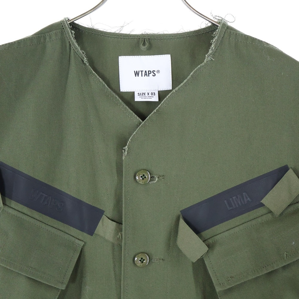 WTAPS(ダブルタップス) 24SS Scout 01 / LS / Cotton. Twill. 03 スカウト ボタンダウン マルチポケット ツイル ミリタリージャケット カーキー 241WVDT-SHM03