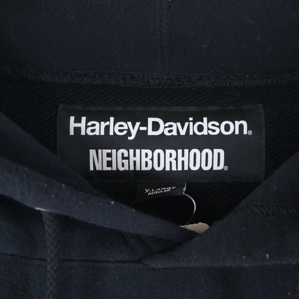 NEIGHBORHOOD(ネイバーフッド) 22AW ×HARLEY DAVIDSON H-D . HOODED LS . CO ハーレーダビッドソン ロゴプリント フーデットスウェットパーカー ブラック 222UW05N-CSM01