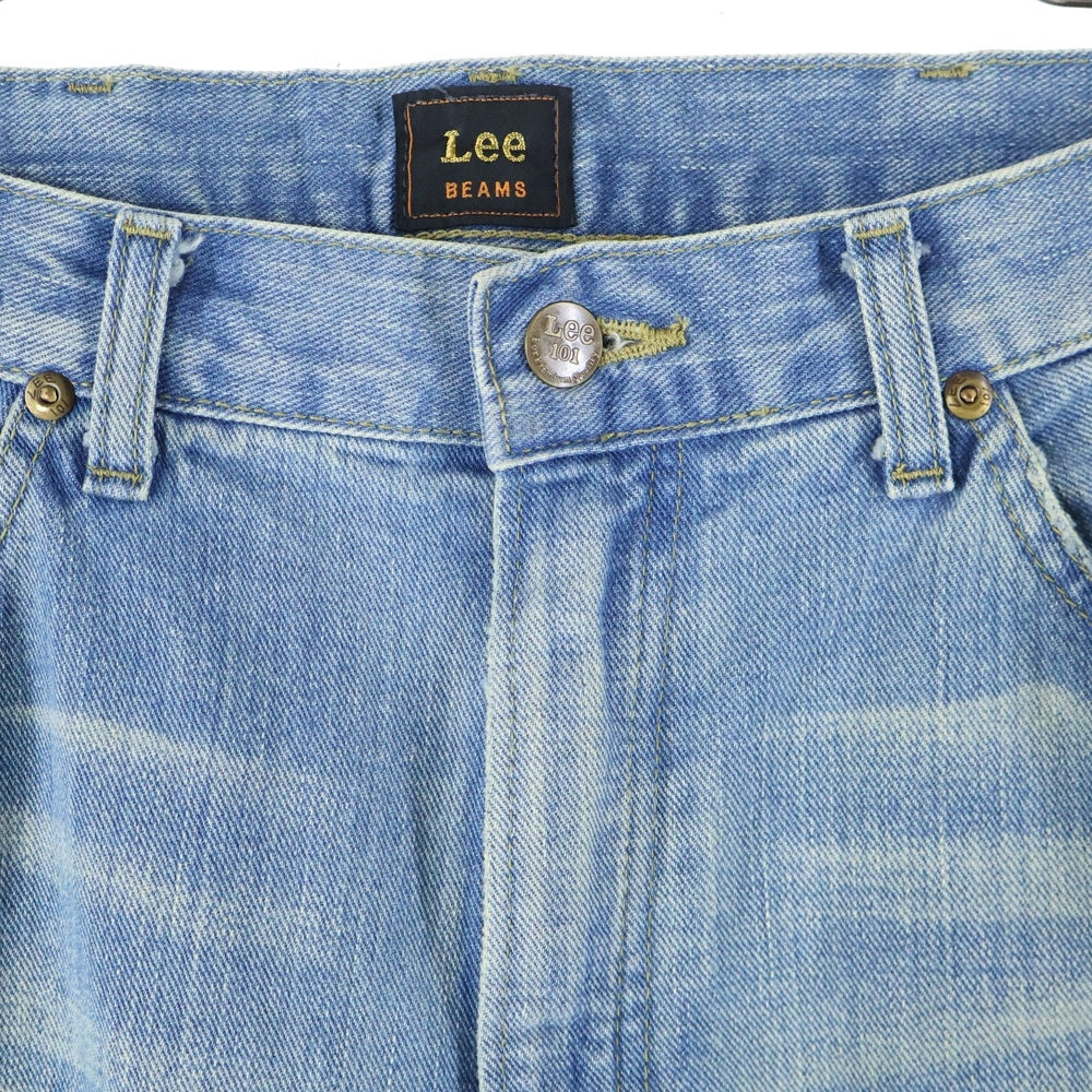 LEE(リー) 25SS xBEAMS 101 CLUSH DENIM PANTS クラッシュ ダメージ ジッパーフライ ストレートデニム パンツ インディゴ LB0624