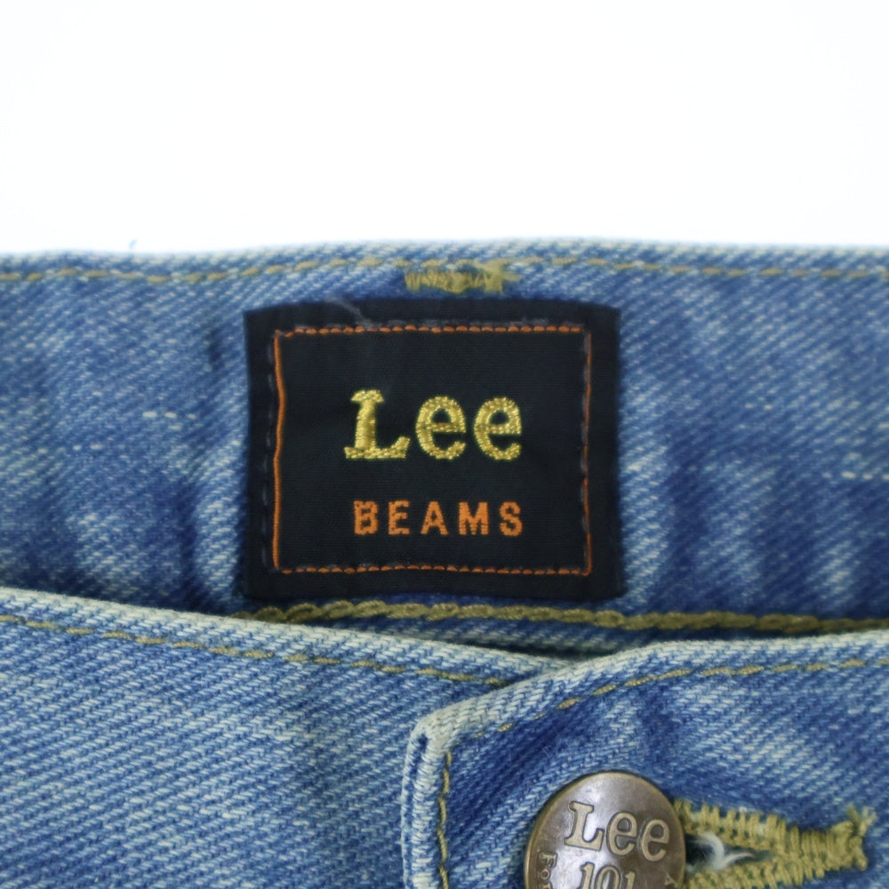 LEE(リー) 25SS xBEAMS 101 CLUSH DENIM PANTS クラッシュ ダメージ ジッパーフライ ストレートデニム パンツ インディゴ LB0624