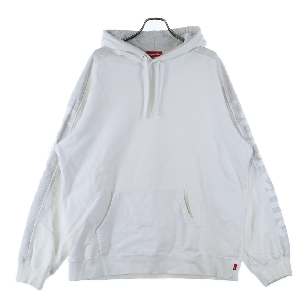SUPREME(シュプリーム) 18SS Sideline Hooded Sweatshirt サイドラインロゴ フーデッド スウェットシャツ プルオーバーパーカー ホワイト