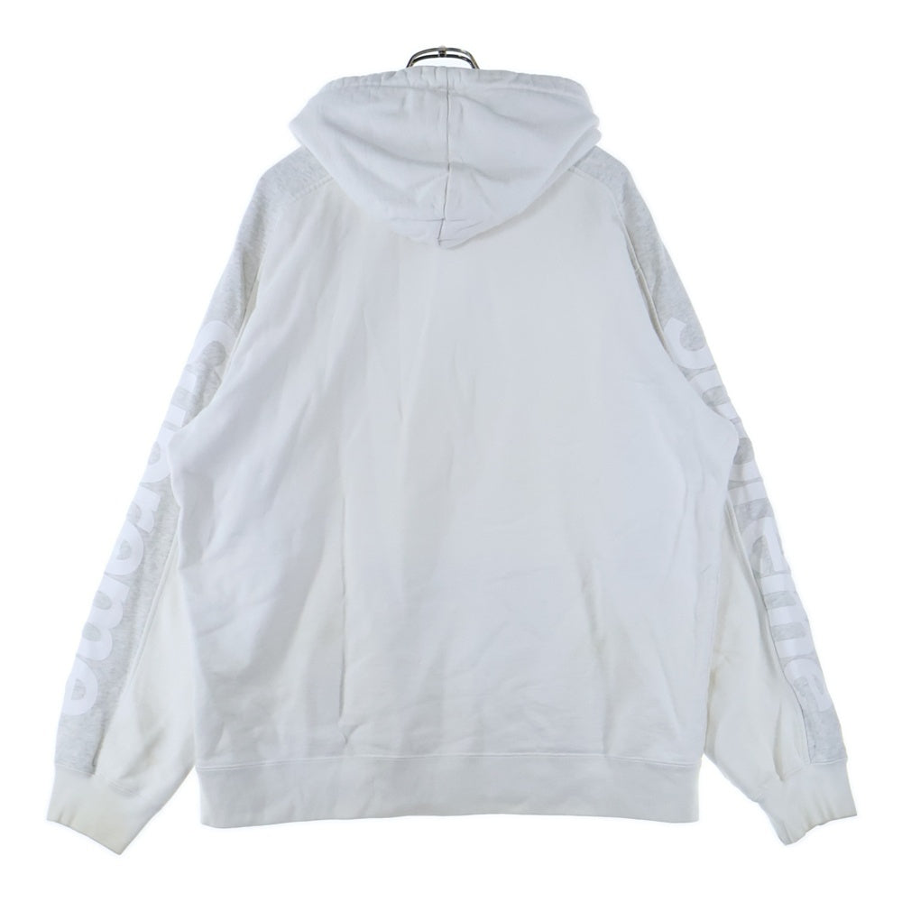 SUPREME(シュプリーム) 18SS Sideline Hooded Sweatshirt サイドラインロゴ フーデッド スウェットシャツ プルオーバーパーカー ホワイト