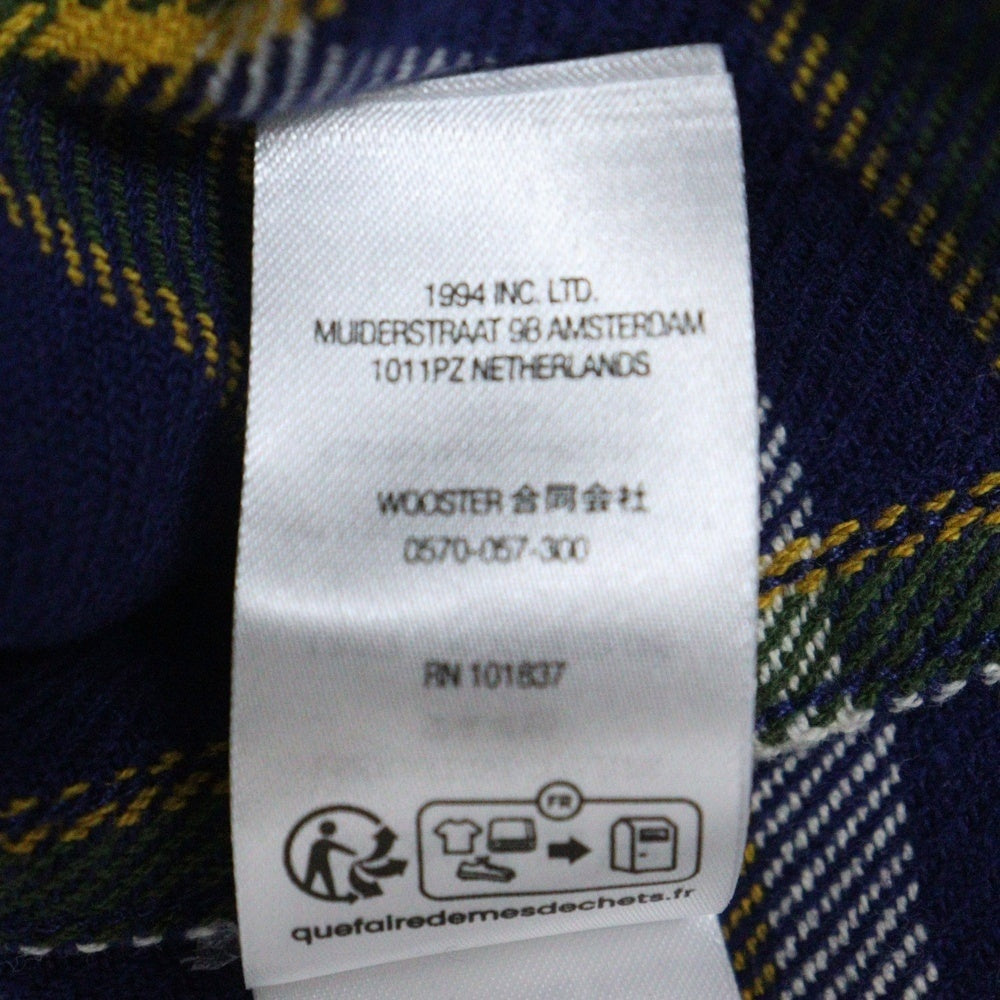 SUPREME(シュプリーム) 25SS Old English Plaid Flannel Shirt オールドイングリッシュ ロゴ 刺繍 チェック プレイド フランネル 長袖 シャツ ブルー/イエロー