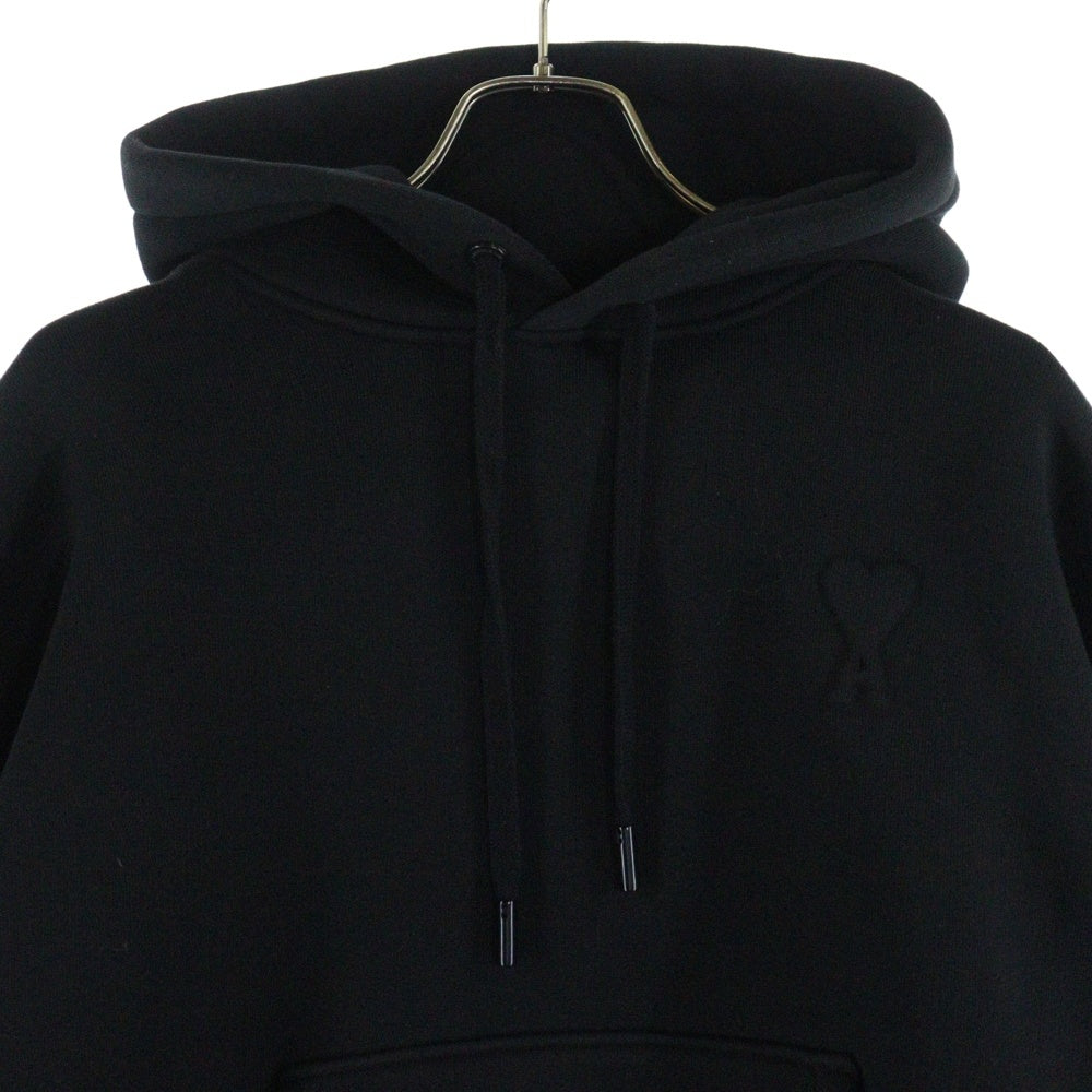ami paris(アミパリス) ADC HOODIE エンボス ロゴ スウェット プルオーバーパーカー ブラック USW225.749