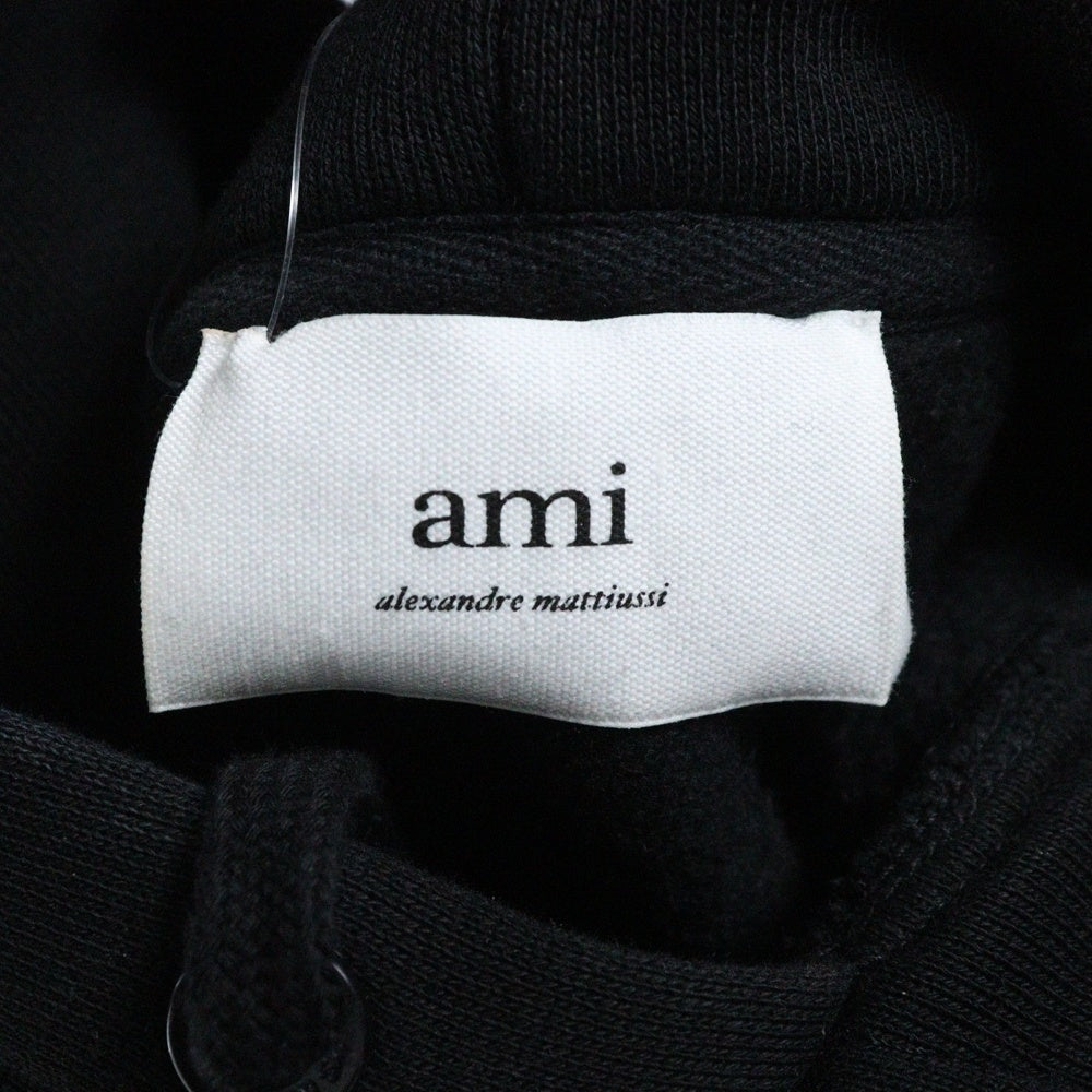 ami paris(アミパリス) ADC HOODIE エンボス ロゴ スウェット プルオーバーパーカー ブラック USW225.749