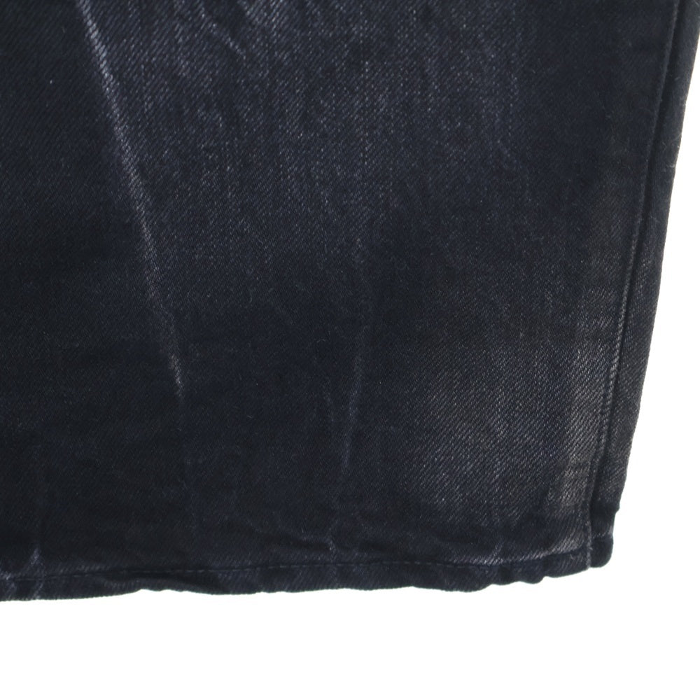 SUPREME(シュプリーム) 24SS Distressed Loose Fit Selvedge Jean ディストレスド ロゴエンブロイダリー セルビッジ ルーズフィット デニムパンツ ブラック