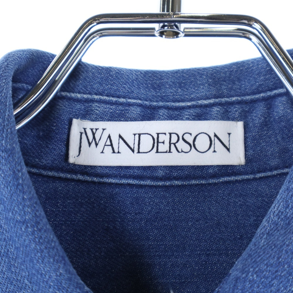 J.W.ANDERSON(ジェー ダブリュー アンダーソン) ELEPHANT EYE BUTTON SHIRT アイボタン レギュラーカラー デニム 長袖シャツ インディゴ SH0179PG0872800