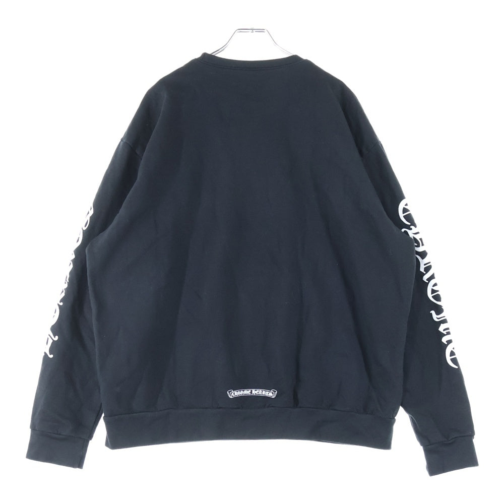 CHROME HEARTS(クロムハーツ) SWTSHRT PLVR ネックロゴ バックスクロールラベル クルーネックスウェットトレーナー ブラック