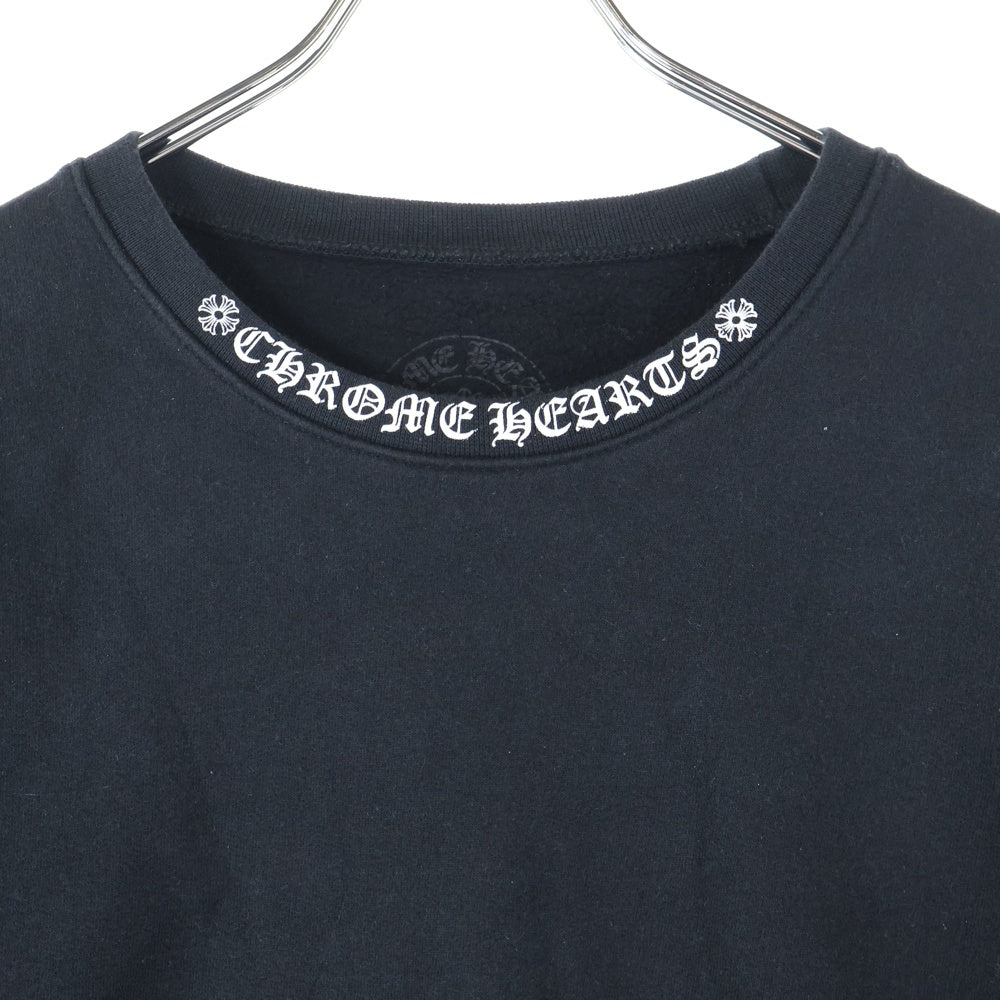CHROME HEARTS(クロムハーツ) SWTSHRT PLVR ネックロゴ バックスクロールラベル クルーネックスウェットトレーナー ブラック