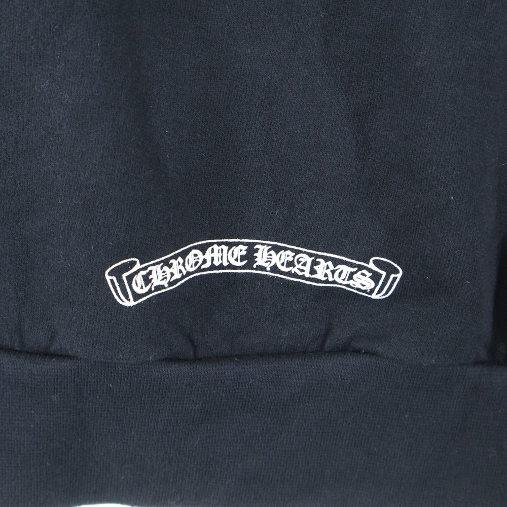 CHROME HEARTS(クロムハーツ) SWTSHRT PLVR ネックロゴ バックスクロールラベル クルーネックスウェットトレーナー ブラック