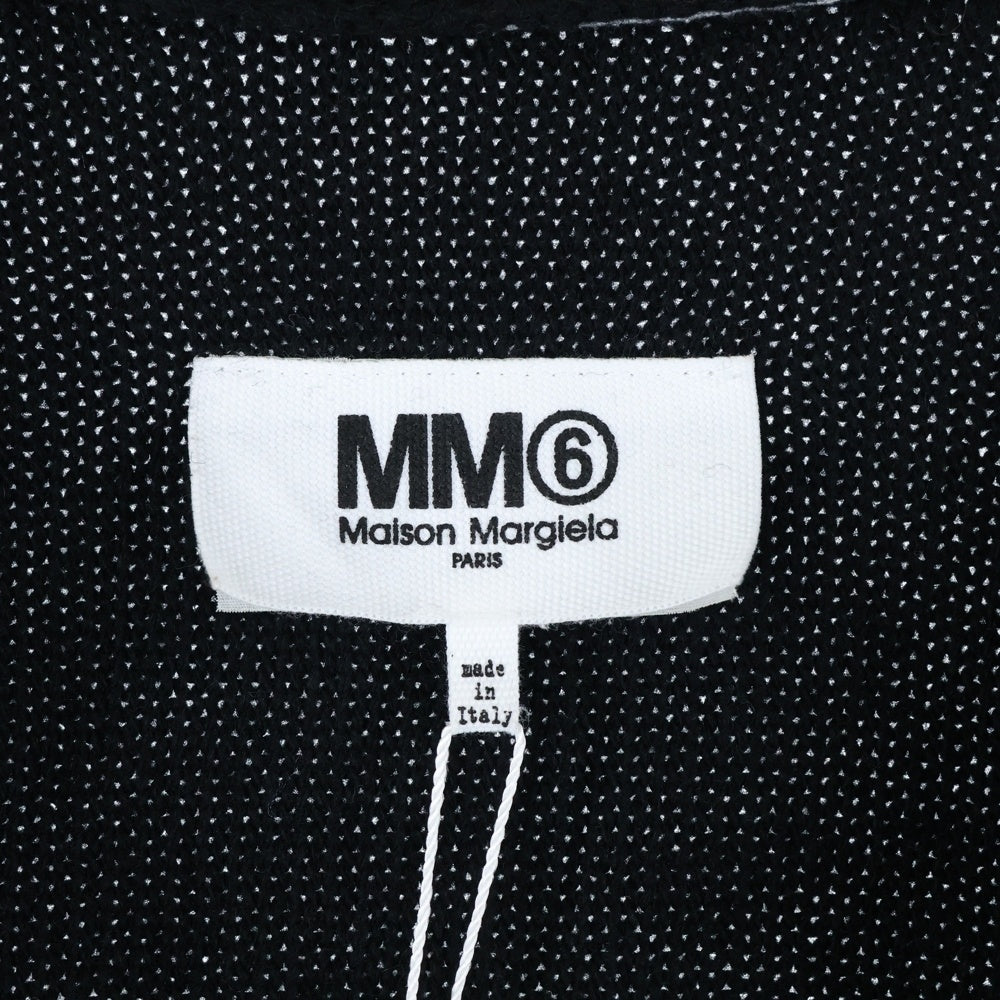 MM6 Maison Margiela(エムエムシックスメゾンマルジェラ) SWEATER PATCH KNIT ナンバーパッチ ウール混 ニット カーディガン ブラック S62GP0075