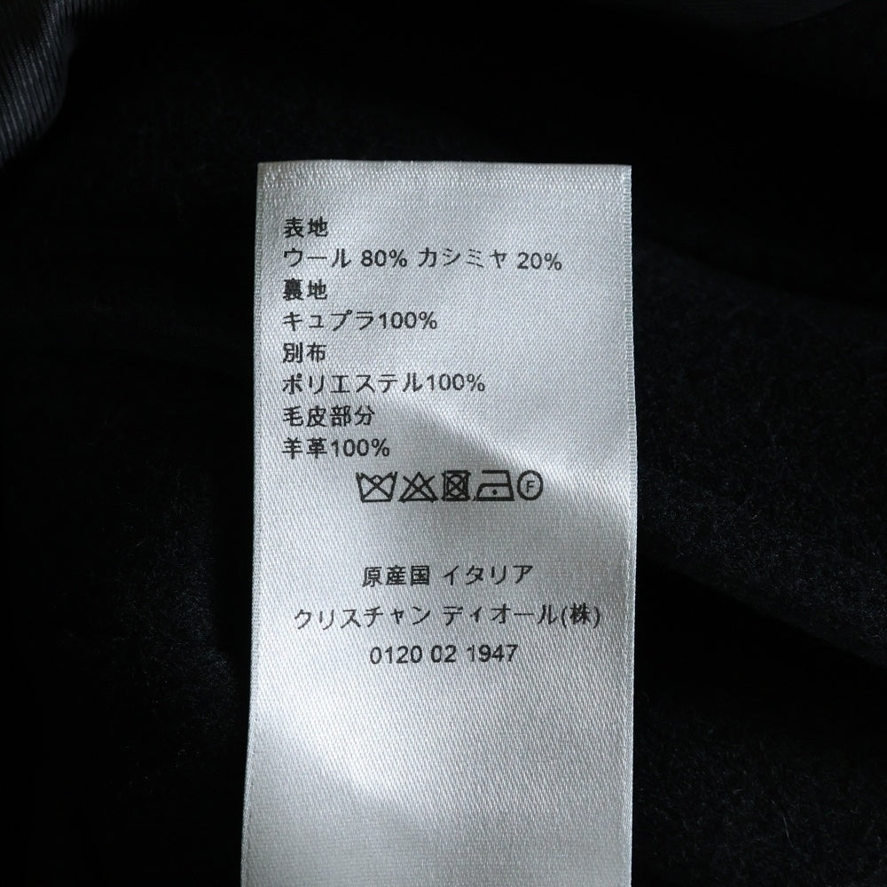 DIOR(ディオール) 18AW アトリエビー カシミヤ混 フーデット コート ブラック 733C375C3183