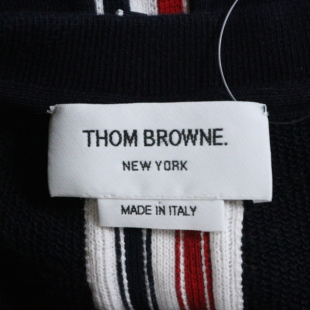 THOM BROWNE(トムブラウン) Crewneck Sweat Shirt トリコロール クルーネックスウェットトレーナー ネイビー MJT085A-03377415