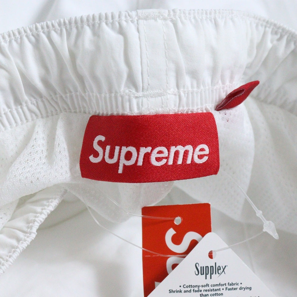 SUPREME(シュプリーム) 25SS Spellout Embroidered Track Pant スペルアウト エンブロイダリー ナイロン トラックパンツ ホワイト/レッド