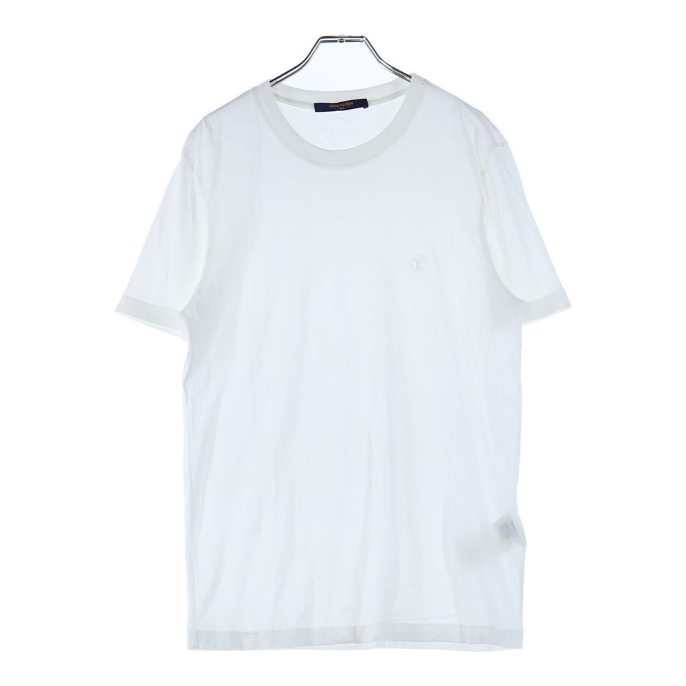 LOUIS VUITTON(ルイヴィトン) 22AW ロゴエンブロイダリー クルーネック半袖Tシャツ カットソー ホワイト RM222Q JC8 HAY50W