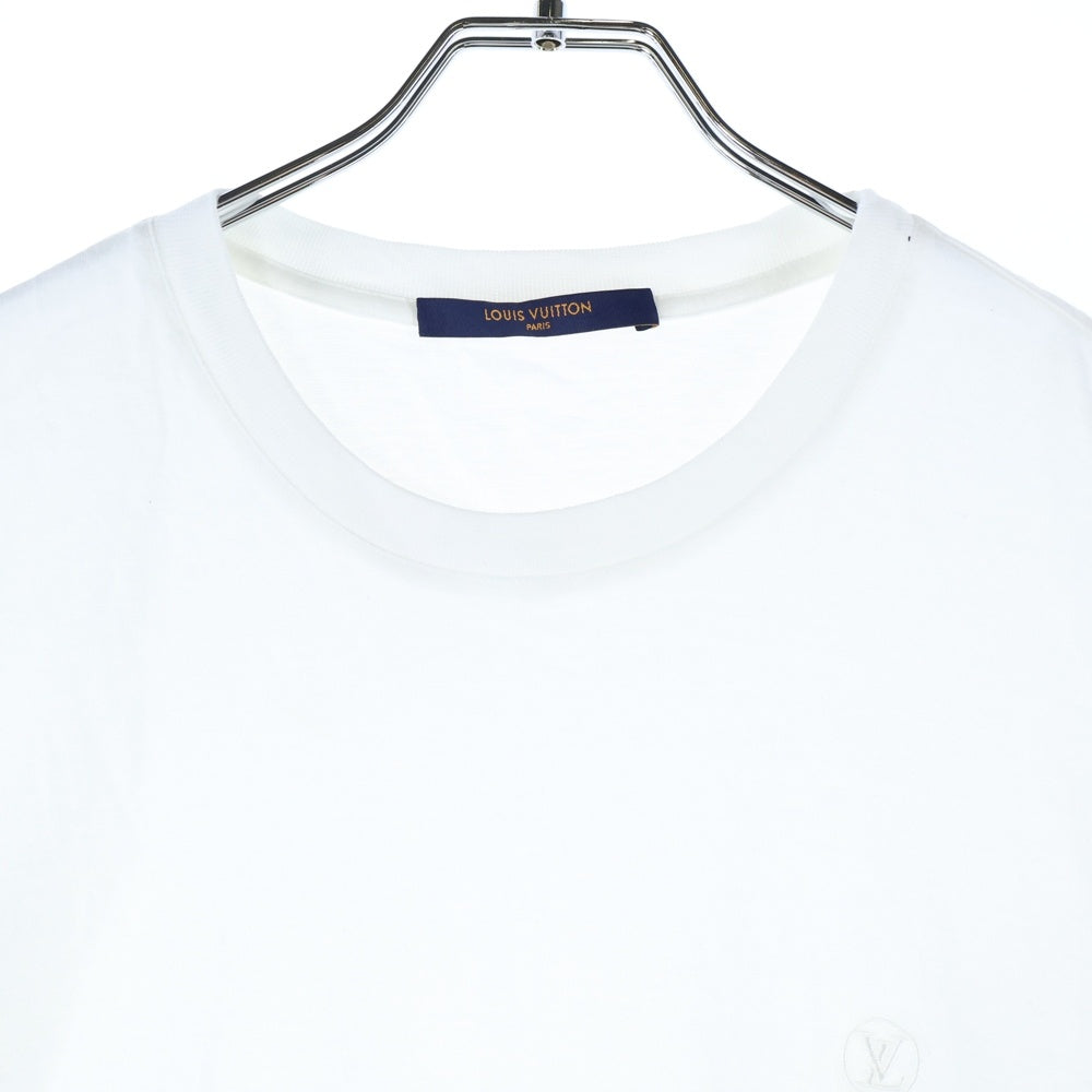LOUIS VUITTON(ルイヴィトン) 22AW ロゴエンブロイダリー クルーネック半袖Tシャツ カットソー ホワイト RM222Q JC8 HAY50W