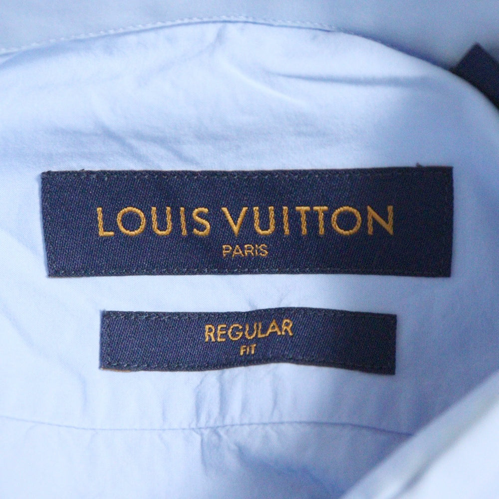 LOUIS VUITTON(ルイヴィトン) 19AW ロゴプリント レギュラーカラー 長袖シャツ ライトブルー RM192M ORN HHS41W