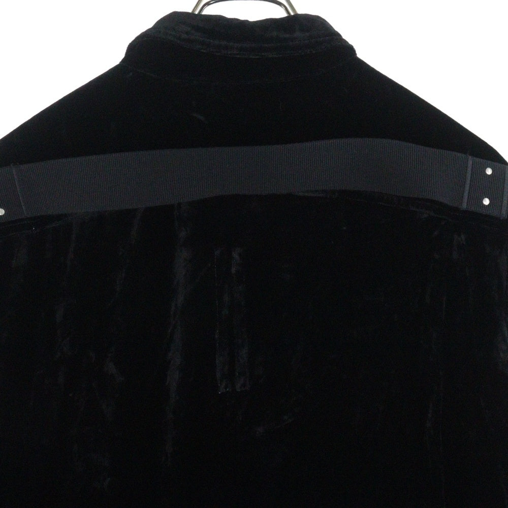 Rick Owens(リックオウエンス) 22AW ベロア スナップボタン 長袖 シャツ ブラック RU02B2729‐V