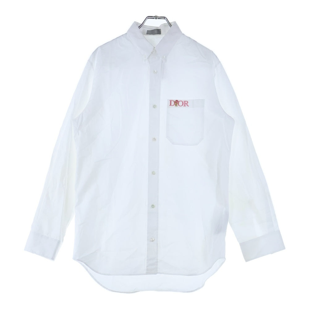DIOR(ディオール) ロゴエンブロイダリー レギュラーカラー 長袖シャツ ホワイト 013C530C1581