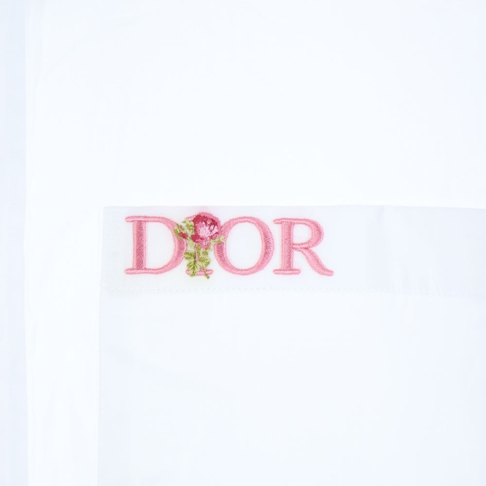 DIOR(ディオール) ロゴエンブロイダリー レギュラーカラー 長袖シャツ ホワイト 013C530C1581