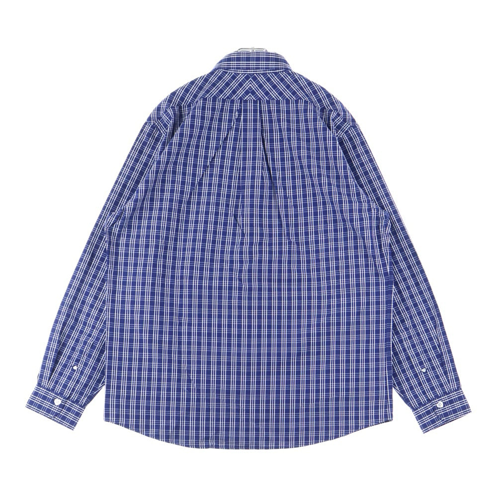 HUMAN MADE(ヒューマンメイド) CHECK BD SHIRT ワッペン ロゴ チェック 長袖 シャツ ブルー HM29SH012