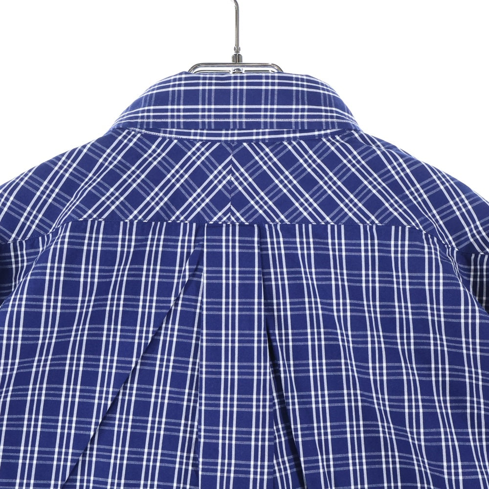 HUMAN MADE(ヒューマンメイド) CHECK BD SHIRT ワッペン ロゴ チェック 長袖 シャツ ブルー HM29SH012